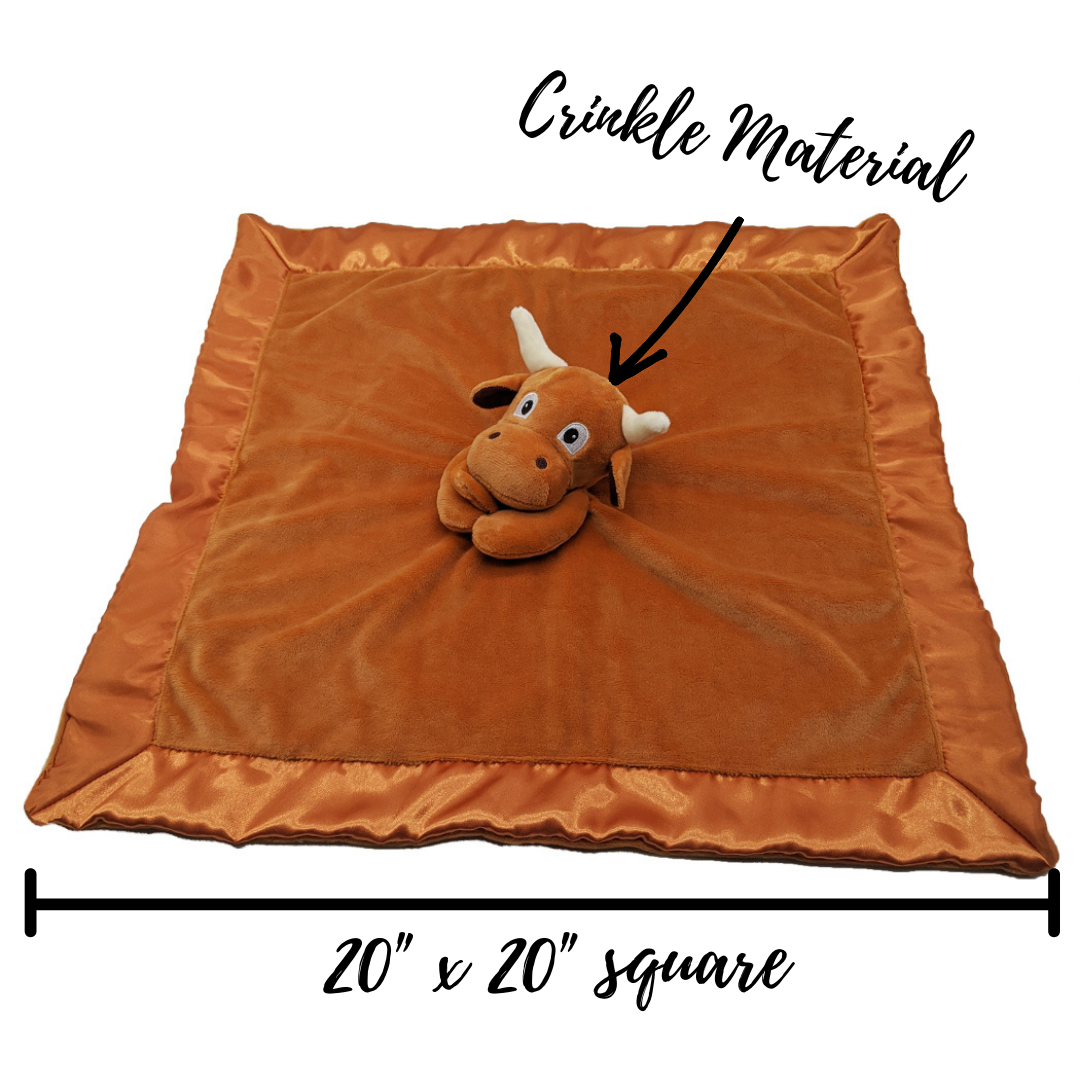 Yikes Twins - Wholesale Security/Cuddle Blanket - Baby - Longhorn Lovey security blanket for travel and bedtime4