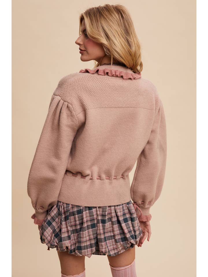 Listicle - Vendita all'ingrosso Cardigan - Donna - Cardigan Maglione Ricamato a Fiori7