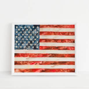 Imprimé drapeau américain pour la vente par Jennie Kilcup Watercolors