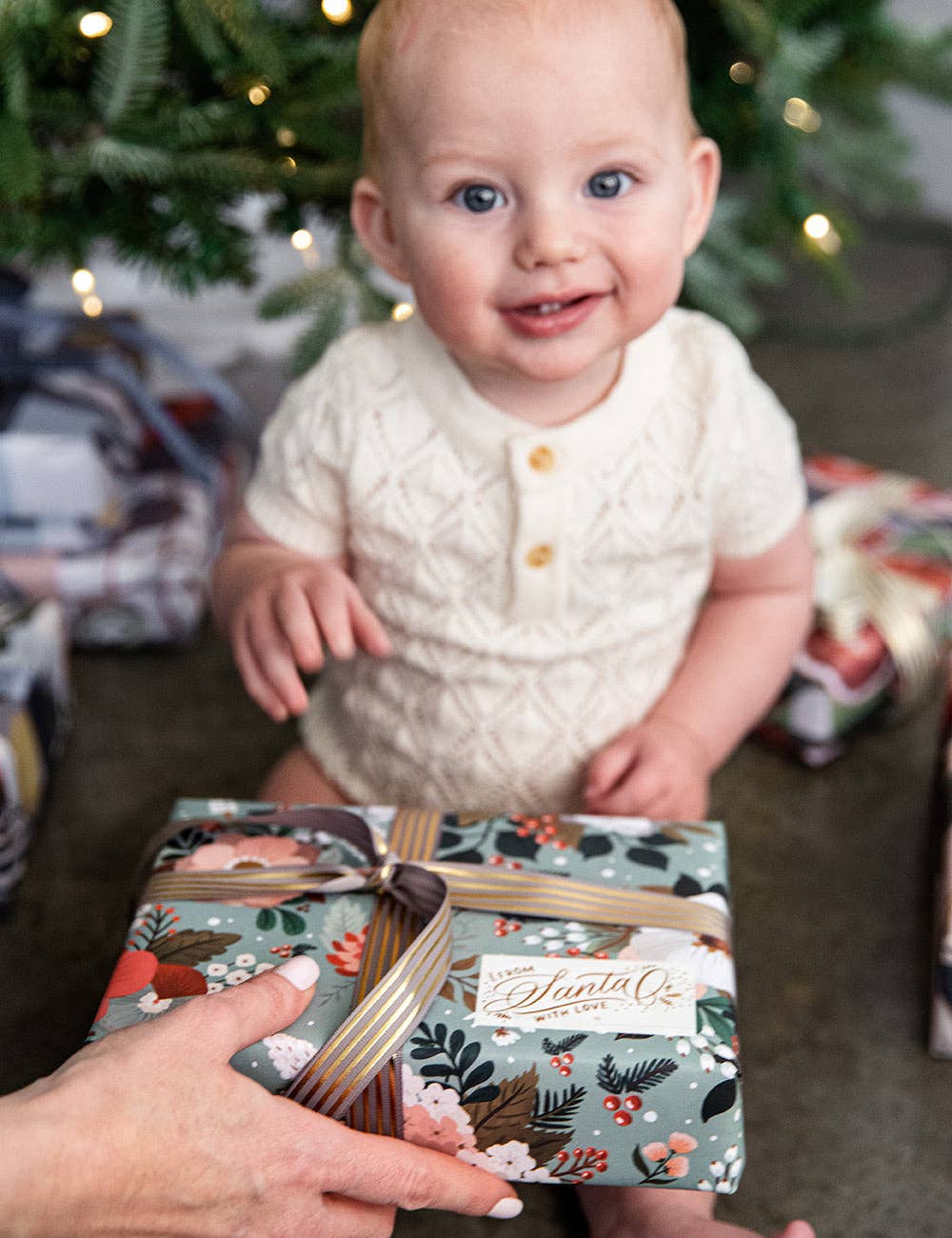 Bespoke Letterpress - Wholesale Flat Wrap - Christmas Ornaments / Floral Fields 6pk Gift Wrap3