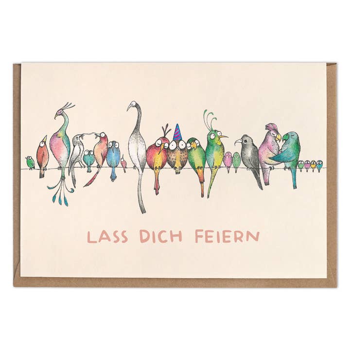 Folding Card – Bird Parade for wholesale by LIGARTI