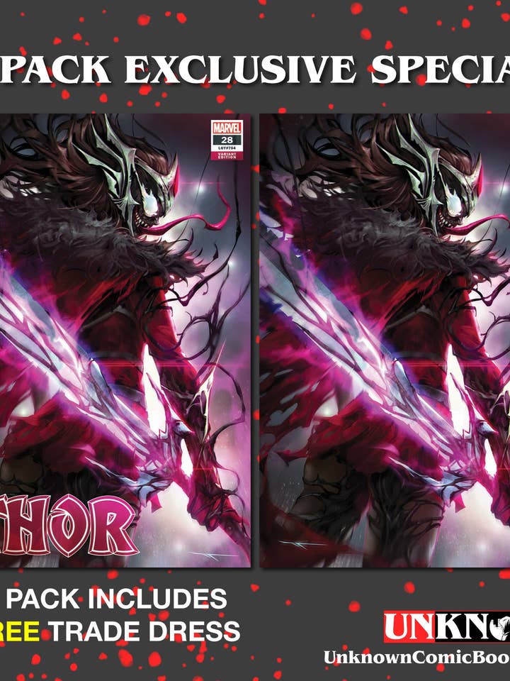 PACOTE 2 **VESTIDO DE COMÉRCIO LIVRE** THOR #28 UNKNOWN COMICS IVAN TAO EXCLUSIVE VAR (19/10/2022) por atacado de Unknown Comics