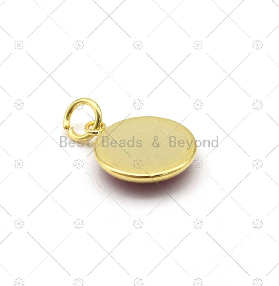 BestBeads&Beyond - Wholesale Individual Charm/Pendant - Enamel Colorful Evil Eye on Coin Shape Pendant, 18K Gold Filled Evil Eye Charm, Necklace Bracelet Charm Pendant,Sku#JL601