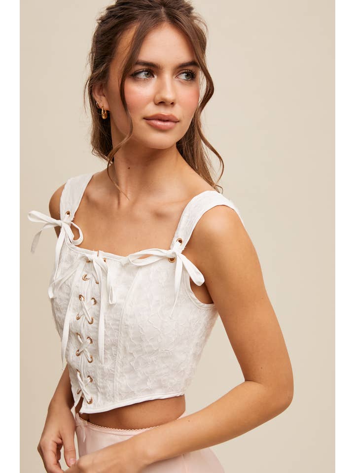 Listicle - Wholesale Corset - Women's - Lace-Up Corset Crop Top