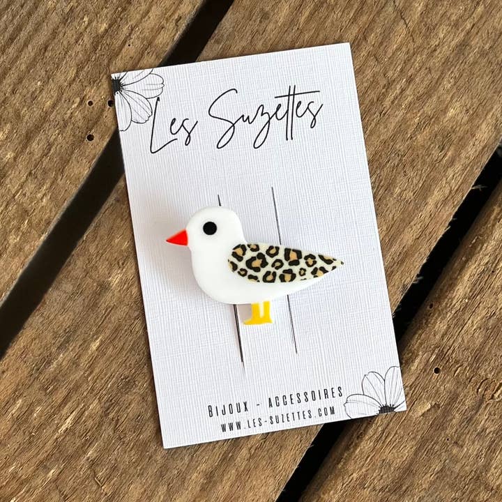 Huguette leopard brooch for wholesale by Les Suzettes