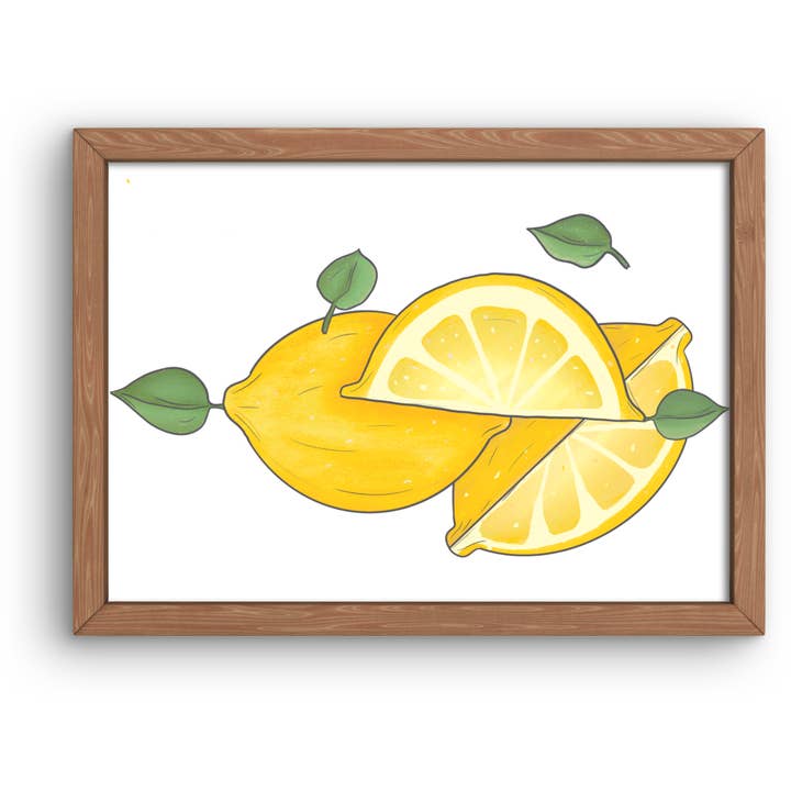 Lemons digital illustration print for wholesale by Lisa Trinca Art