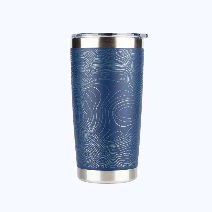 Rainier Watch Supply Co - Wholesale Insulated Mug/Tumbler - Mount Rainier National Park Topo Travel Coffee Tumbler (20oz) - Navy2