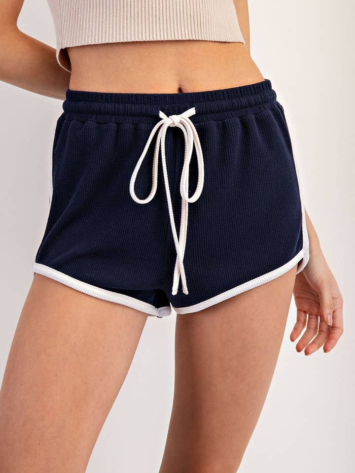 PL7431 - CONTRAST EDGE DRAWSTRING SHORTS for wholesale by Peace Love Line