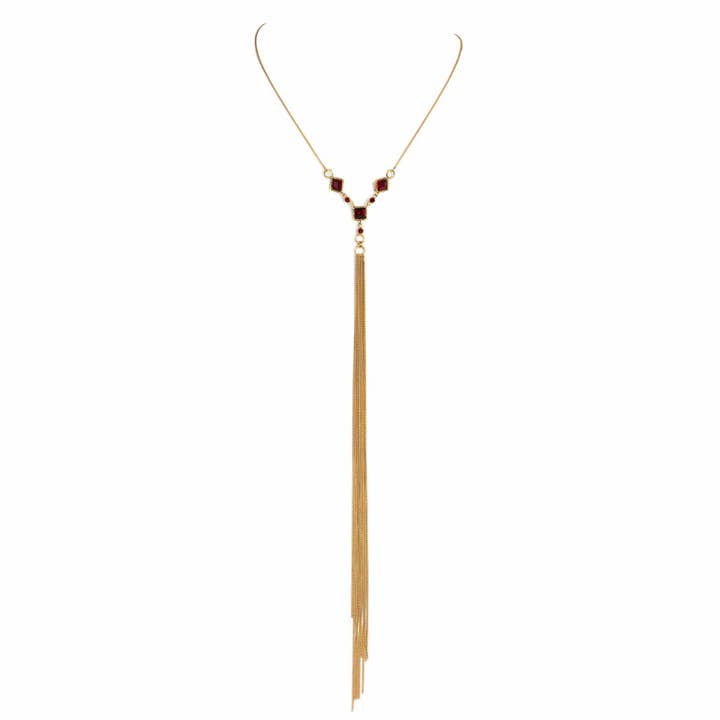 Collier Chaîne Brigid Sérénité Rubis de Feu - Or pour la vente par VSA Designs Inc.