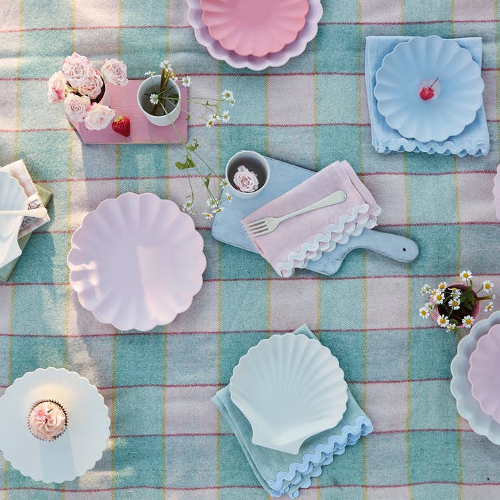 Meri Meri - Wholesale Dinner & Cloth Napkin - Pastel Ricrac Fabric Napkins