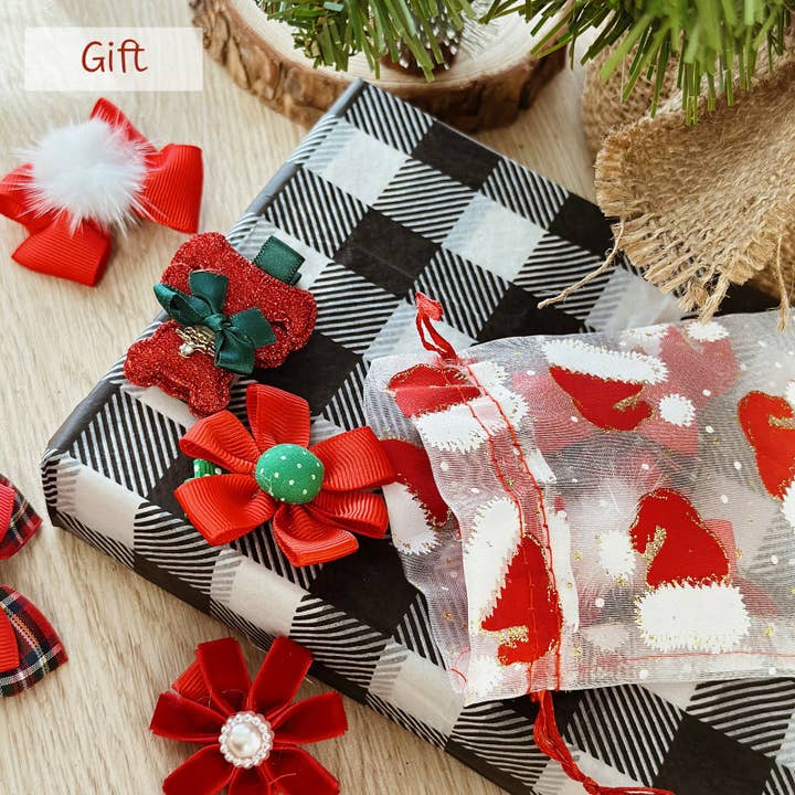 Wrapables.com - Wholesale Gift Bag Set/Pack - Wrapables 4 x 6 Xmas Organza Drawstring Gift Bags, Set of 204