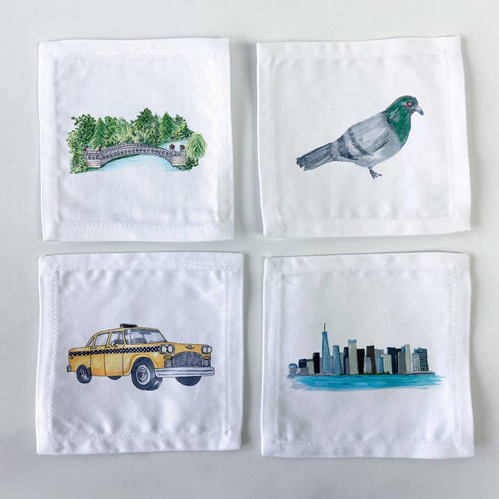 New York City Themed Cocktail napkins Set of 4 for wholesale by Dishique