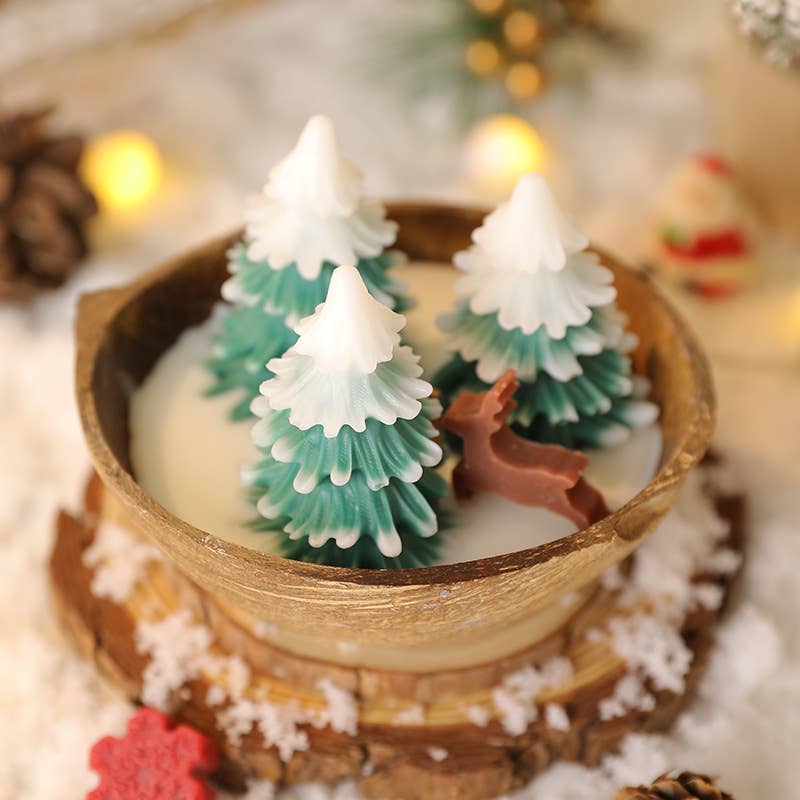 Candles Meta - Wholesale Jar/filled candle - Coconut Bowl Christmas Tree Scented Candle Gift Set7