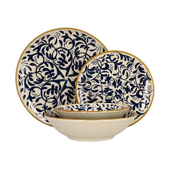 Novastyl - Wholesale Dinner Plate - Lot of 48 blue stoneware Heraclea plates0