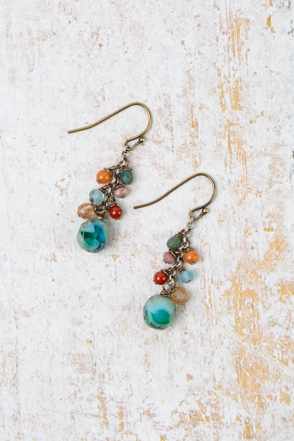 Anne Vaughan Designs Jewelry - Wholesale Dangle Earrings - Earthen Czech Glass Cluster Earrings
