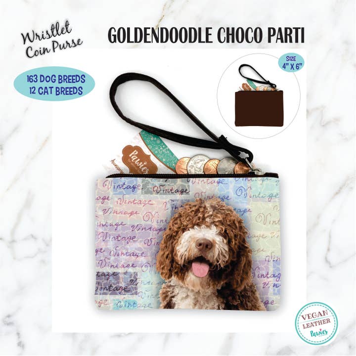 Goldendoodle Choco Part myntväska • Golvdisplay valfritt för wholesale av pawies
