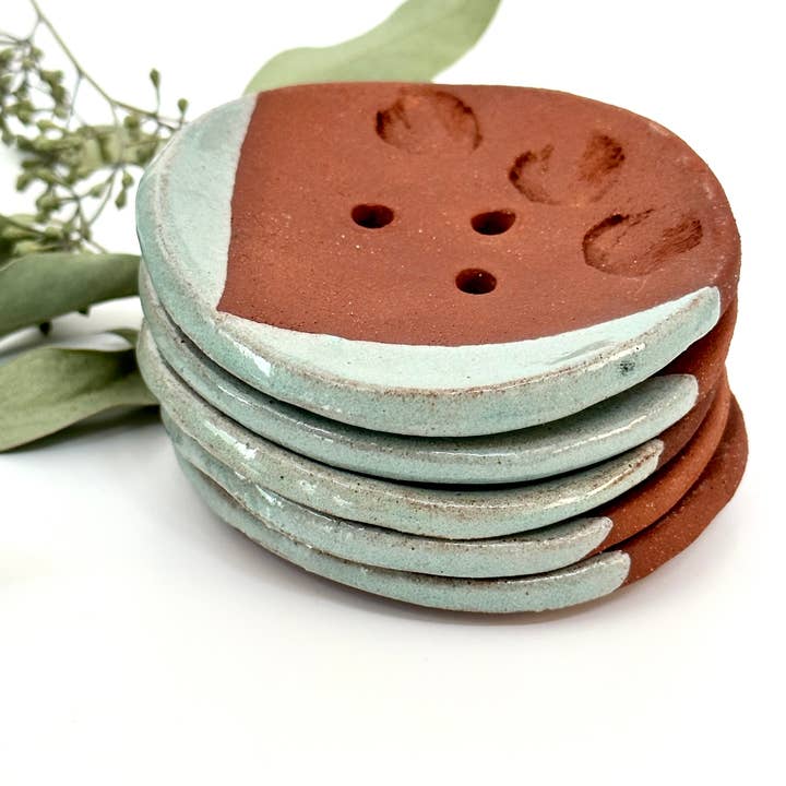 Agave Pantry LLC - Wholesale Bath Soap Dish - Soap dish- round- handmade- turquoise glaze1