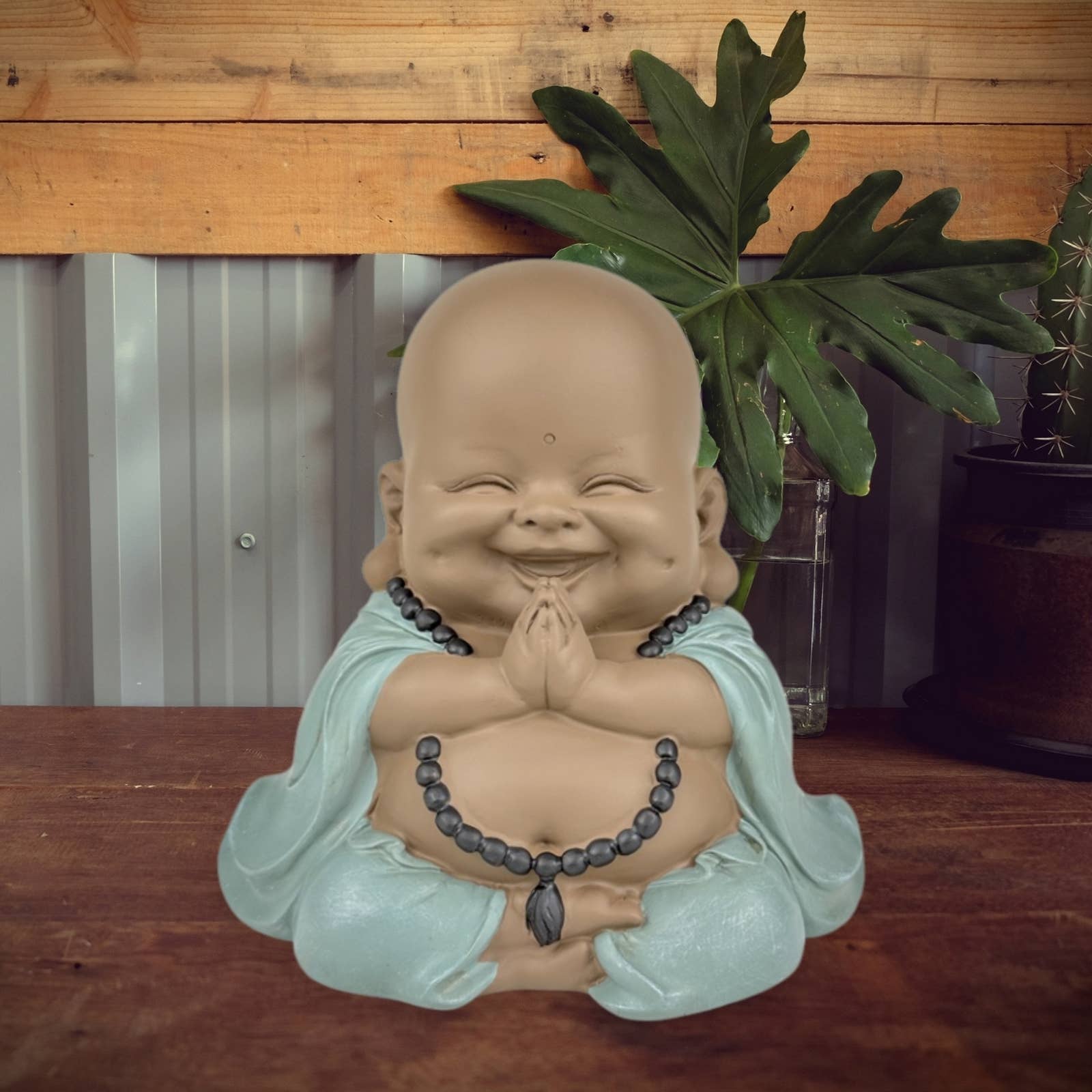 Zen'Arôme - Vente Figurine décorative - Statue Bouddha Rieur H20cm en méditation - Objet déco Zen8