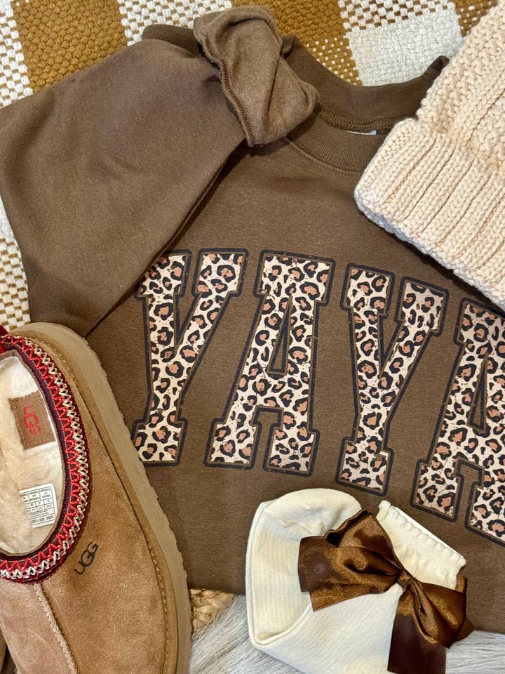 Yaya Leopard Name Sweatshirt for wholesale by P&PD Wholesale