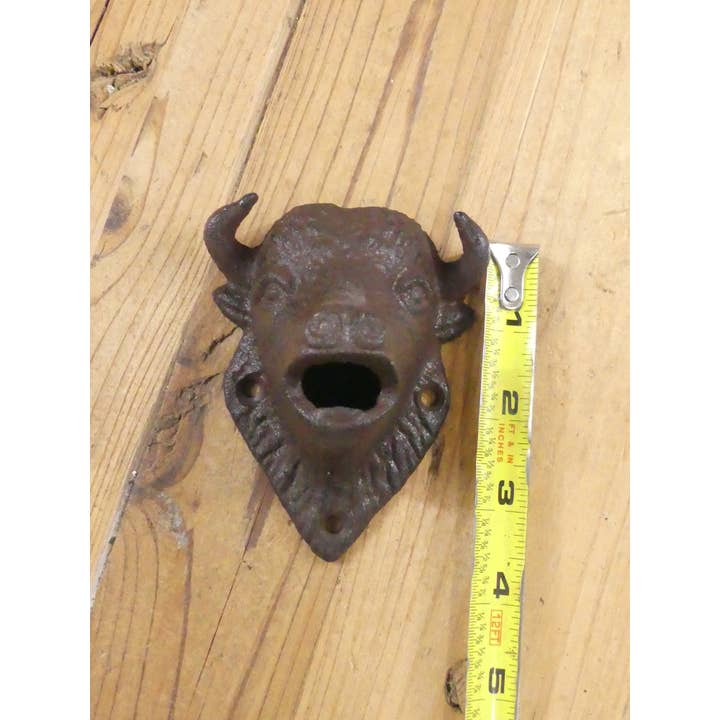 Midwest Craft House - Wholesale Bottle/Wine Opener - CAST IRON BUFFALO HEAD BOTTLE OPENER