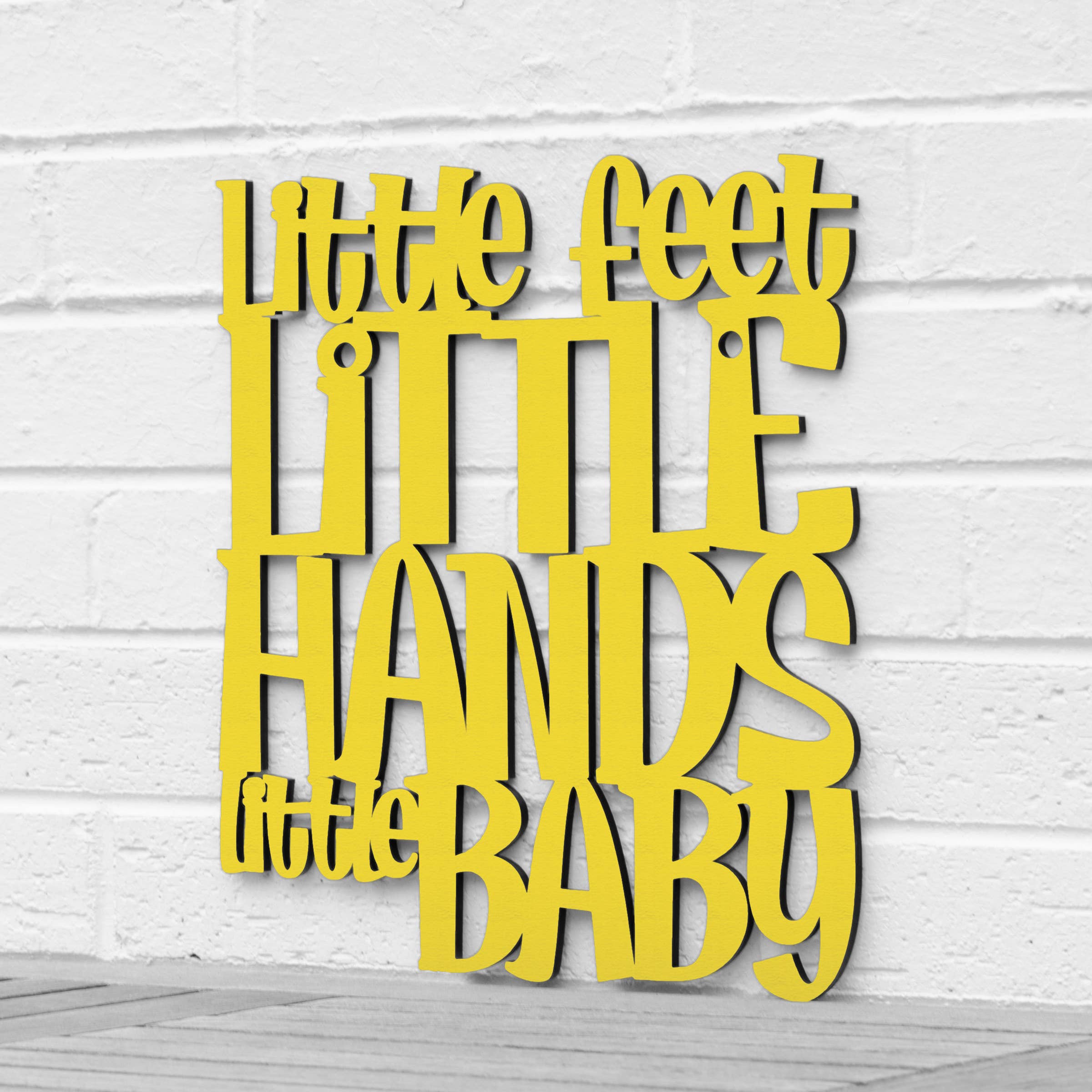 Spunky Fluff - Wholesale Wall Decor - Kids & Baby - Little Feet Little Hands Little Baby, Wood Nursery Decor0