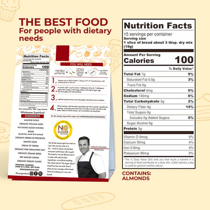 No Sugar Aloud LLC - Wholesale Bread Mix - Low-Carb OhSome Bread - Herbs de Provence Mix4