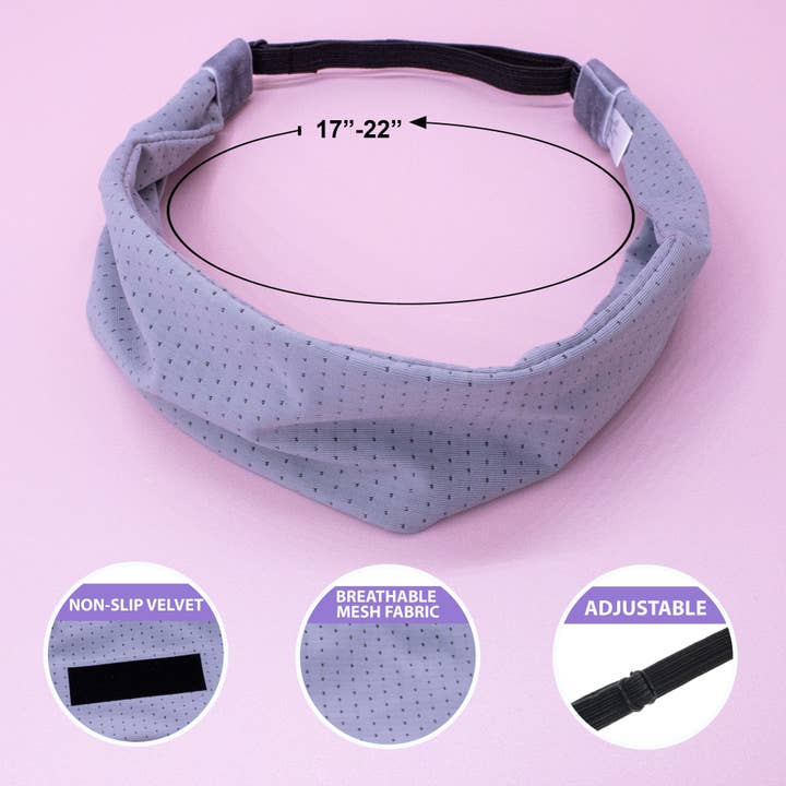 Frog Sac - Wholesale Sports Headband - Women's - Adjustable No Slip Mesh Sport Headbands - Athletic Hair Band