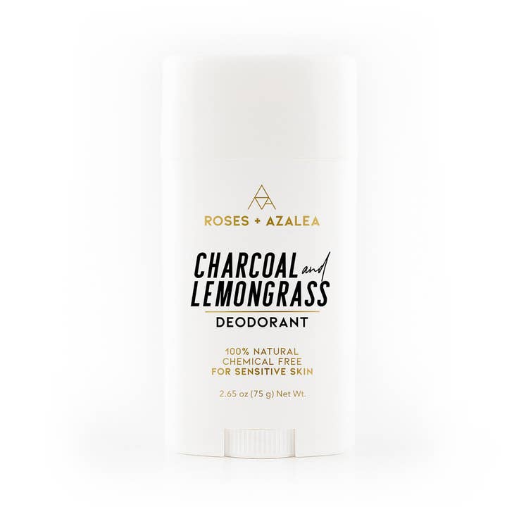 Deodorant Stick - Charcoal and Lemongrass (Baking Soda Free) for wholesale by Roses and Azalea