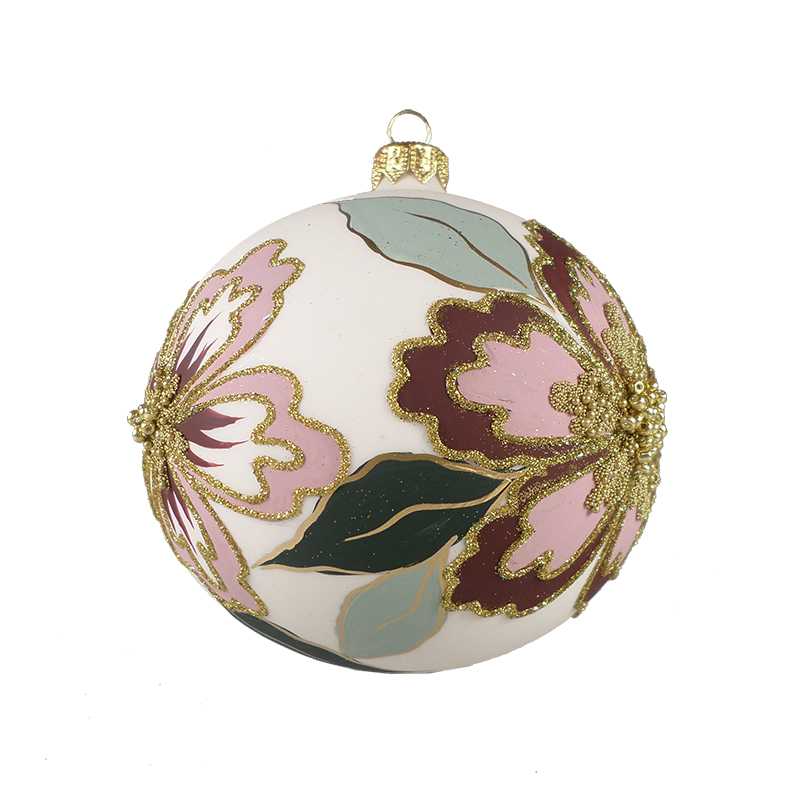 Koustrupco - Wholesale Ornament - Christmas ornaments ROSE/Bordeaux - handpainted in Europe1