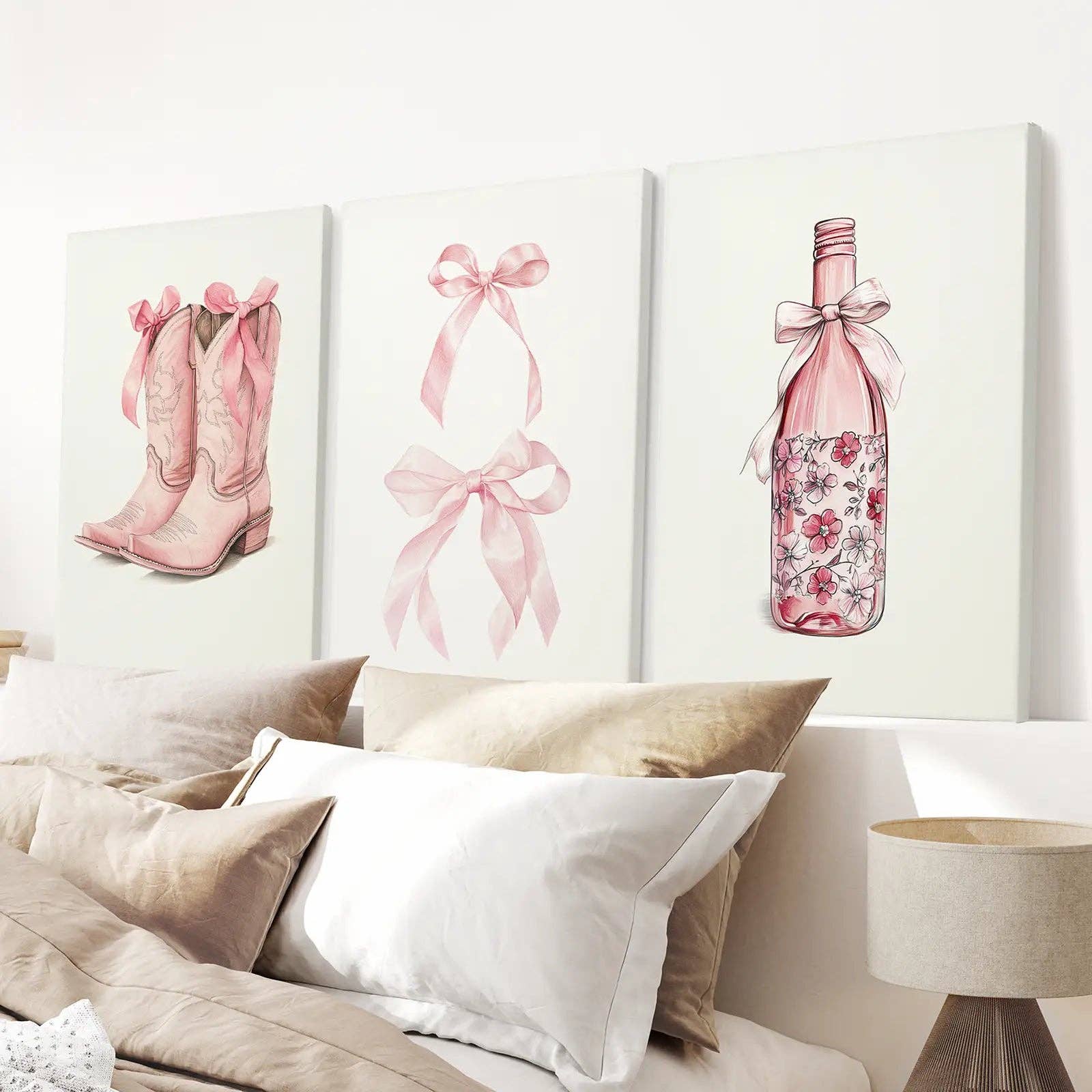 Art Lane - Wholesale Wall Art Set - Cowgirl Boots Preppy Modern Wall Art Poster Set4