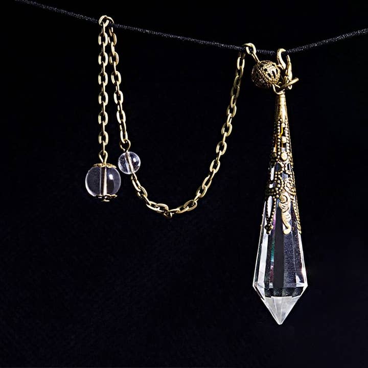 GemMeet - Wholesale Meditation supplies - Clear Crystal Meditation Pendulum2