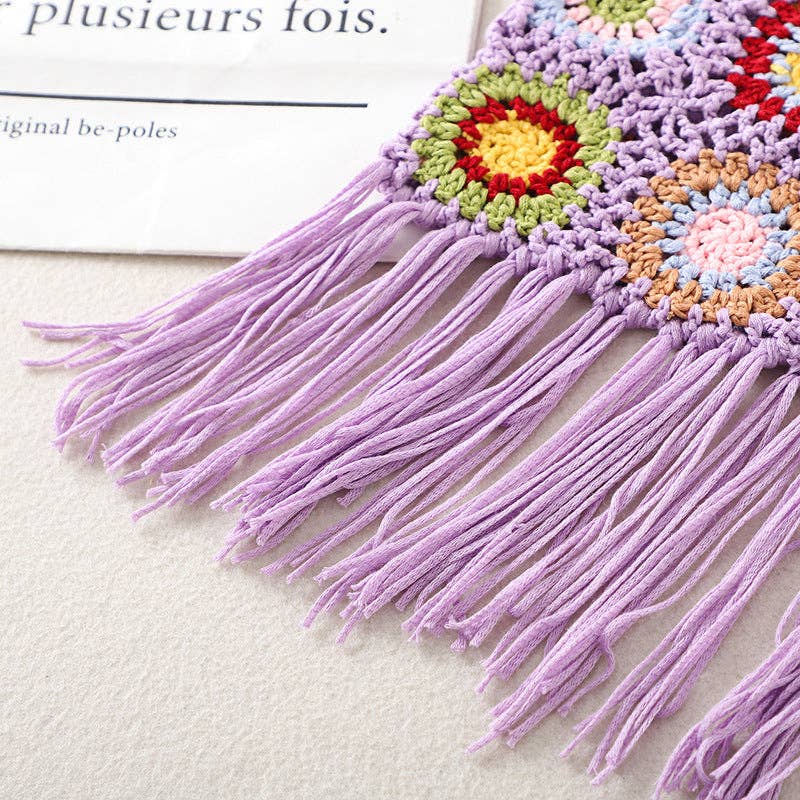 Funkyrel® Atzbranding Limited – Engroshandel Crossbodytaske - Dame – Tassel Hækletaske - Udsøgt Skuldertaske10