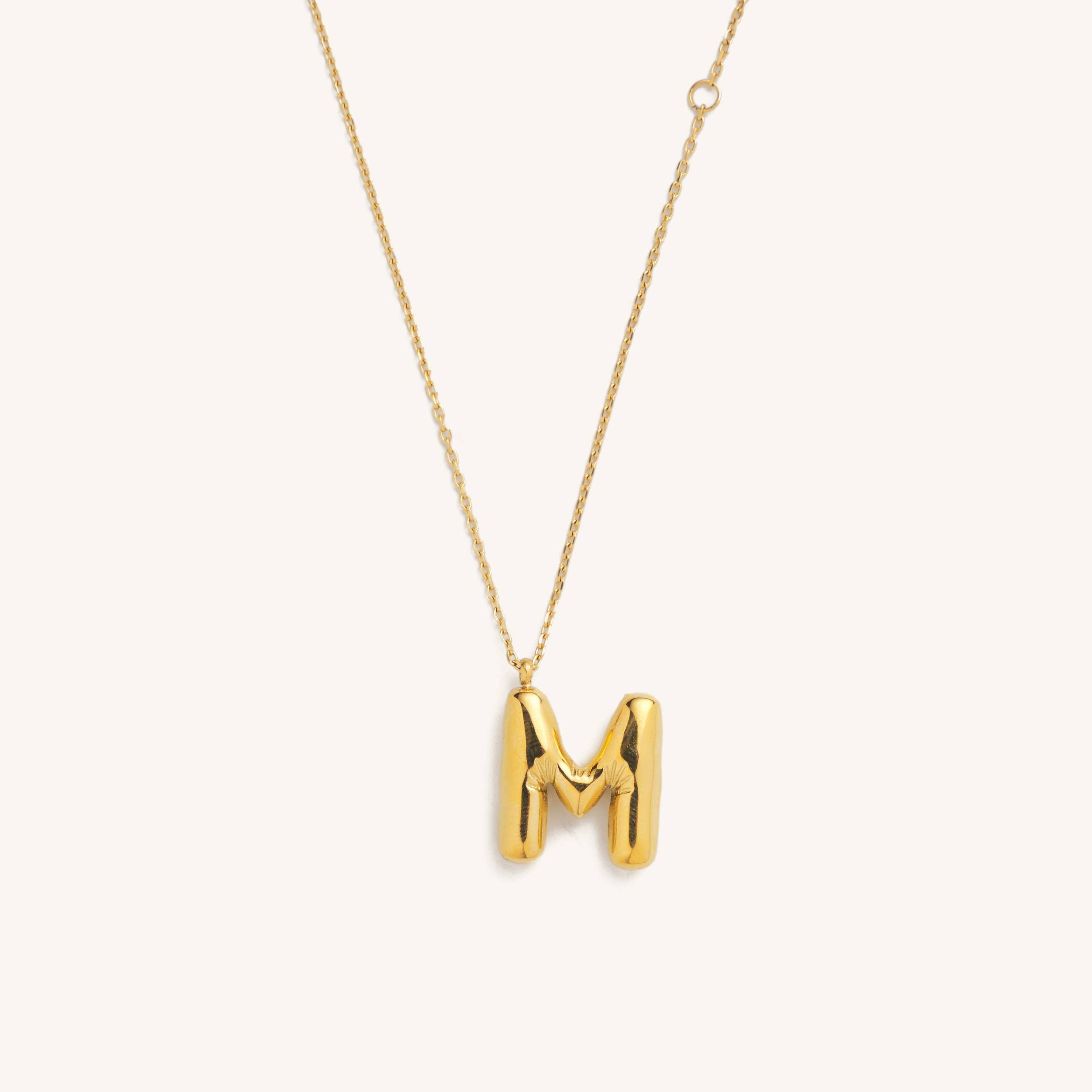 Nikki Smith Designs - Wholesale Pendant/Charm Necklace - Bubble Initial Charm Necklaces- Gold13