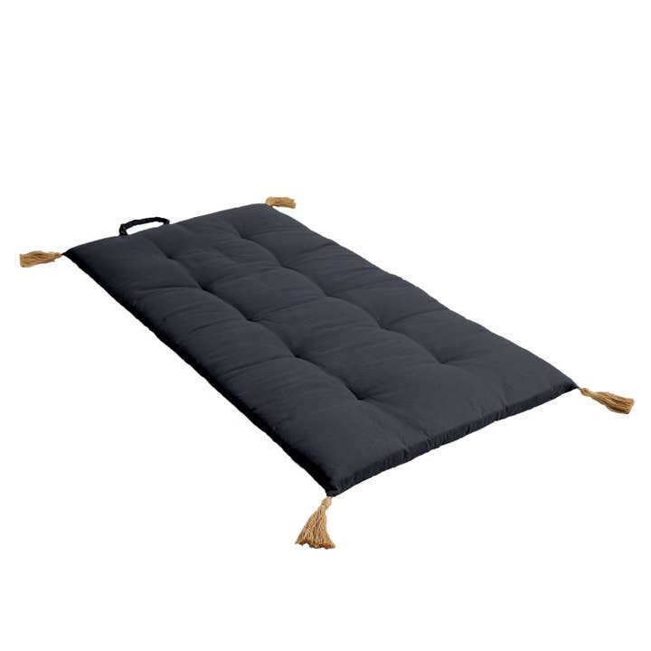DECOSTARS - CmaDECO - Wholesale Floor Pillow - Quilted Futon, 60 x 120cm, Jute Pompoms, PANAMA