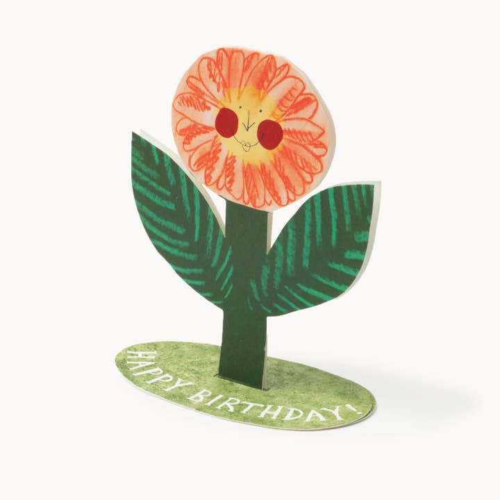 Happy Birthday Flower Stand-Up Card for wholesale by Hadley