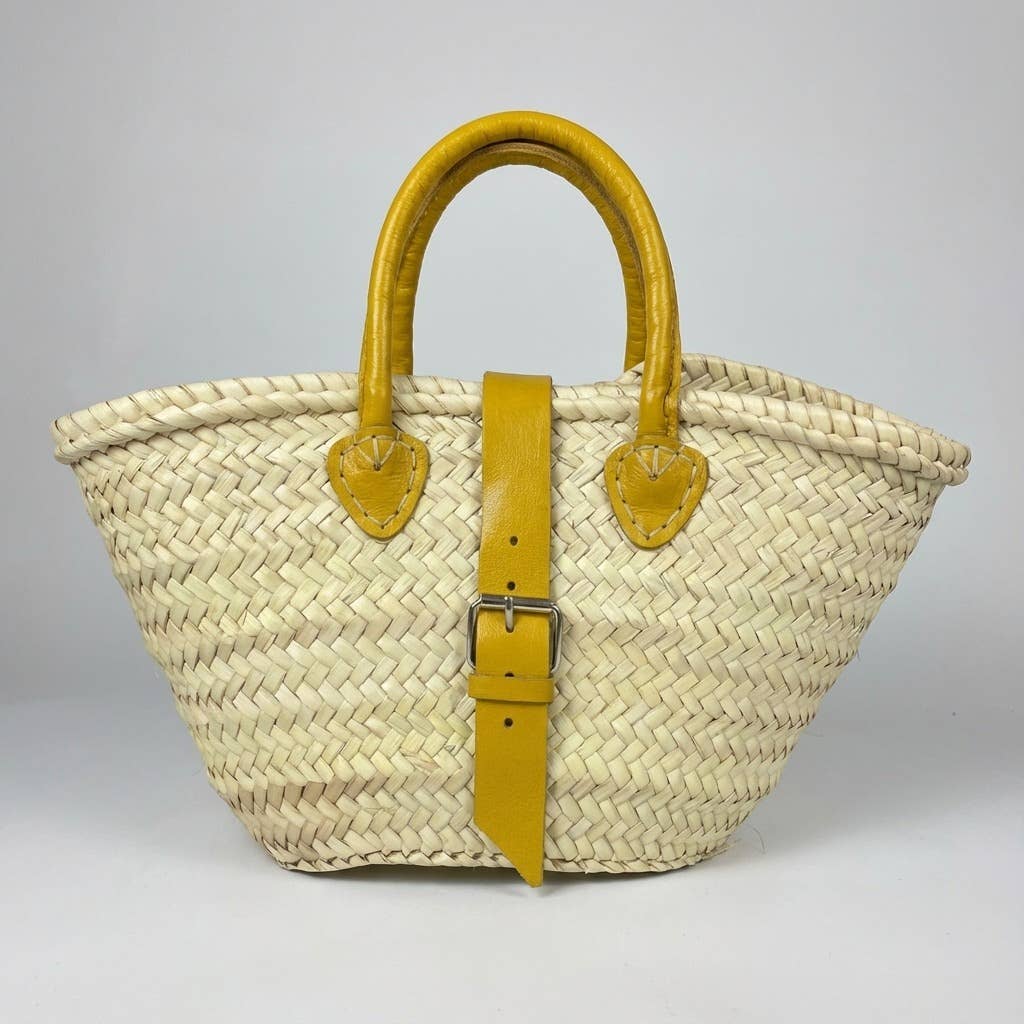 Melecraft – wholesale Strandväska – Mini fransk marknadskorg läderrem stråväska12