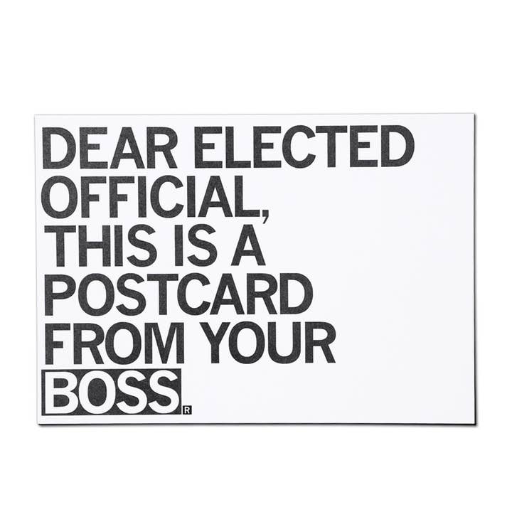 Dear Elected Official Postcard for wholesale by RAYGUN