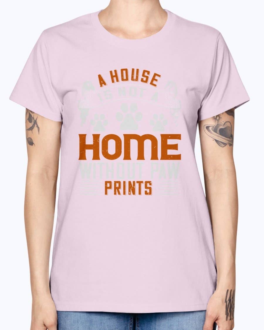 tshirt unlimited – Großhandel T-Shirt mit Siebdruck – Damen – Ein Haus ist kein Zuhause ohne Pfotenabdrücke - Hund- Missy T-Shirt9