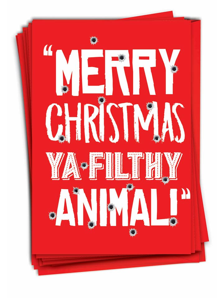 Doos met 12 kerstkaarten - Filthy Animal voor wholesale door NobleWorks