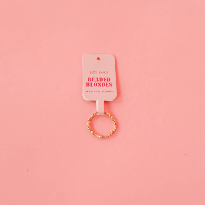 Beaded Blondes - Vente Anneau/bague à empiler - Anneau perlé Lexi en or2