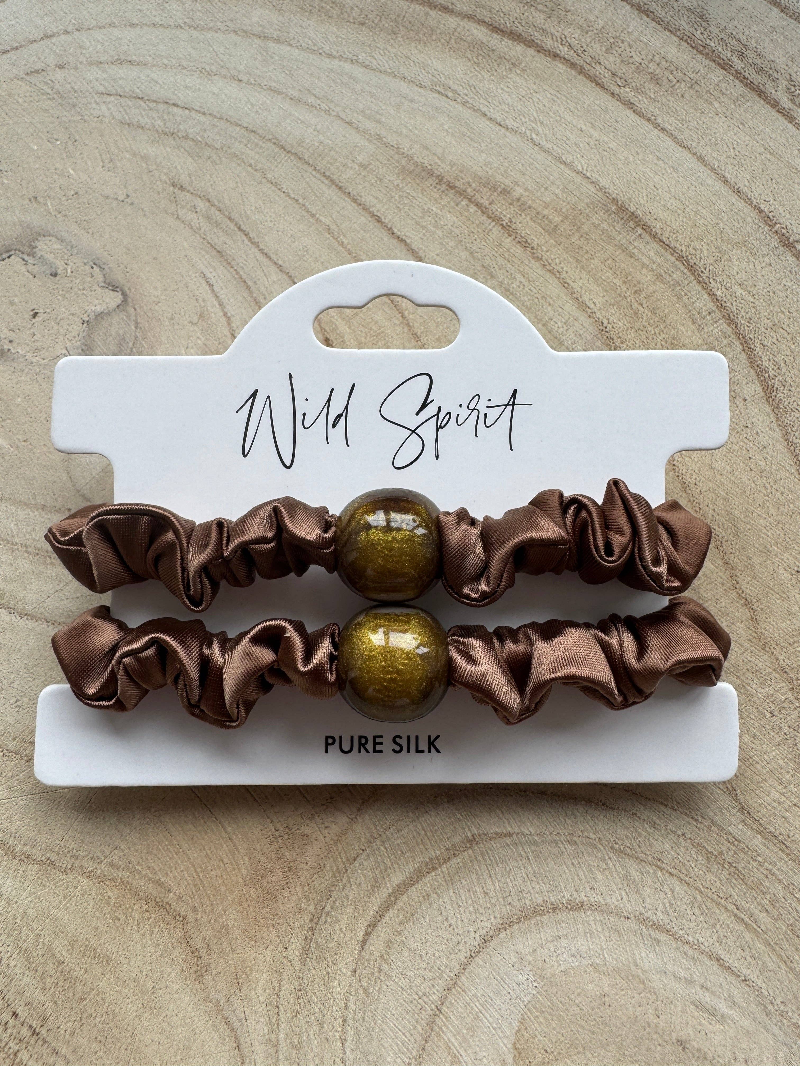 Wild Spirit London – wholesale Hair tie – Pure Silk Hair Bobble Duo5