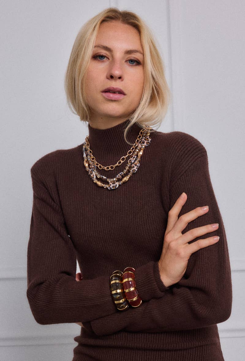 Braun Modeschmuckkette 2WY06 für den Großhandel auf Faire1