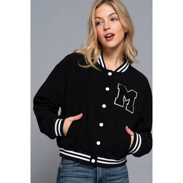 Paperdoll - Wholesale Varsity/Baseball Jacket - Women's - LONG SLV CODUROY VARSITY JACKET1