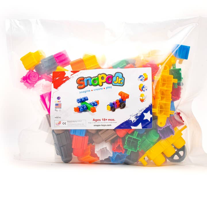 Snapo Jr. Advanced Mega Builders Kit 125 Pieces - STEAM Toy for Infant, Toddlers, and Preschool for wholesale by Snapo Toys