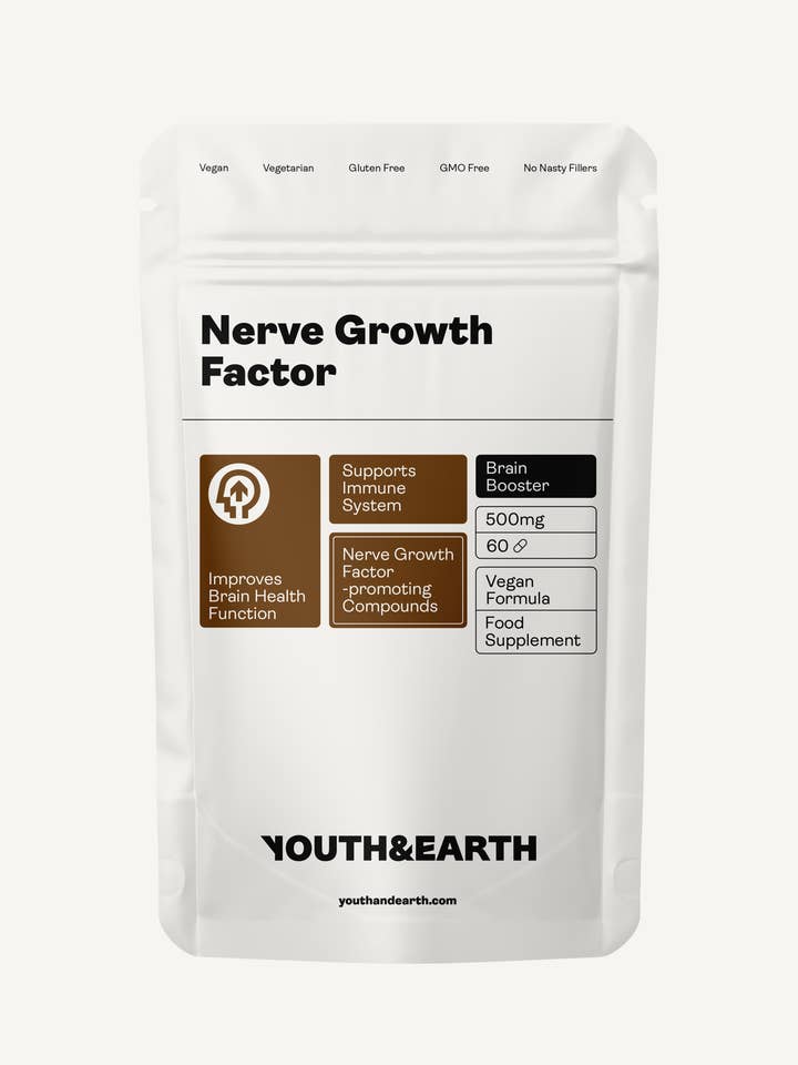 Nervevækstfaktor (Fuldspektrum Løvemanke Svamp, Rhodiola, Ginseng, Bioperine) 60 x 500 mg for engroshandel hos Youth & Earth