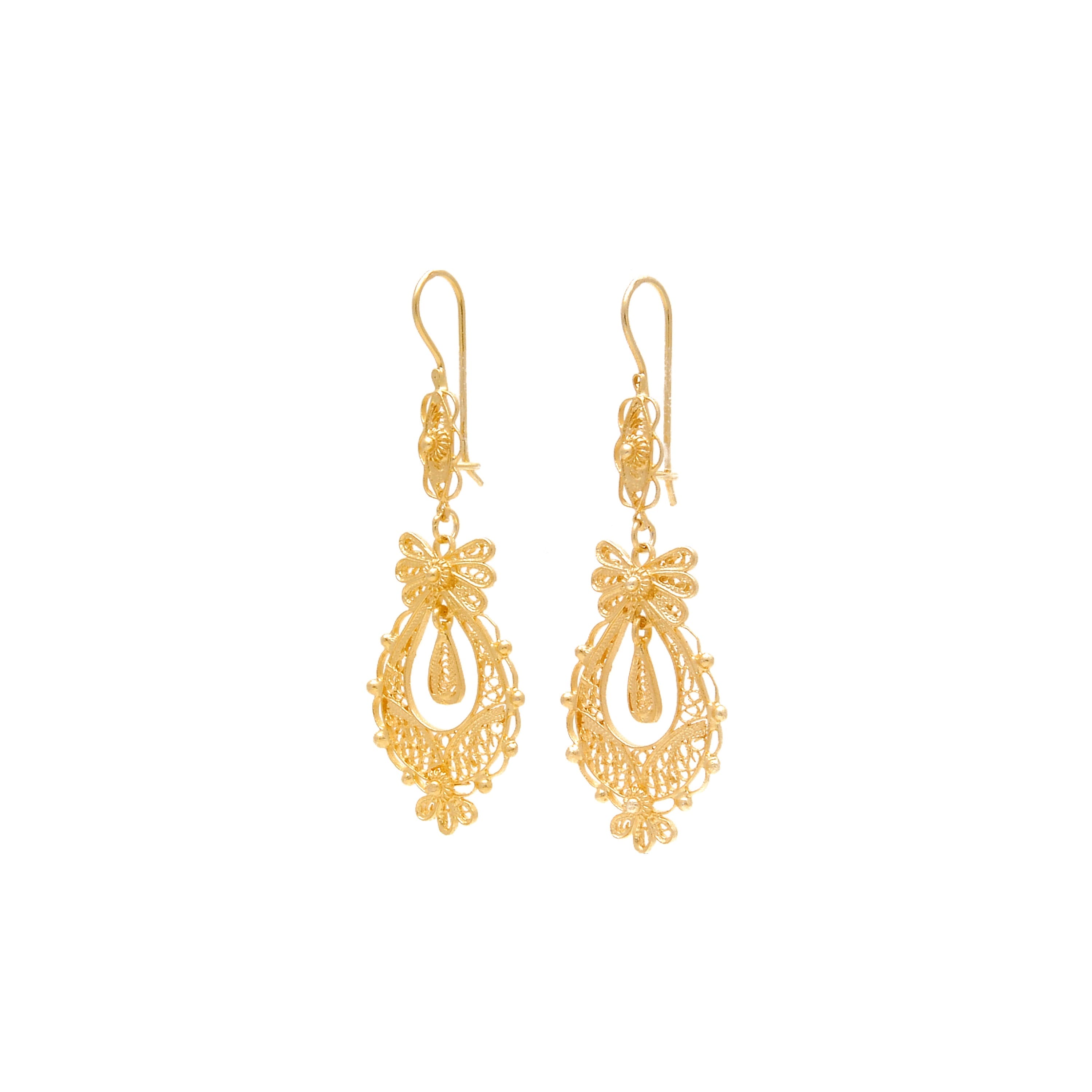PORTUGAL JEWELS – wholesale Dangle earrings – Earrings Princess in Gold Plated Silver3