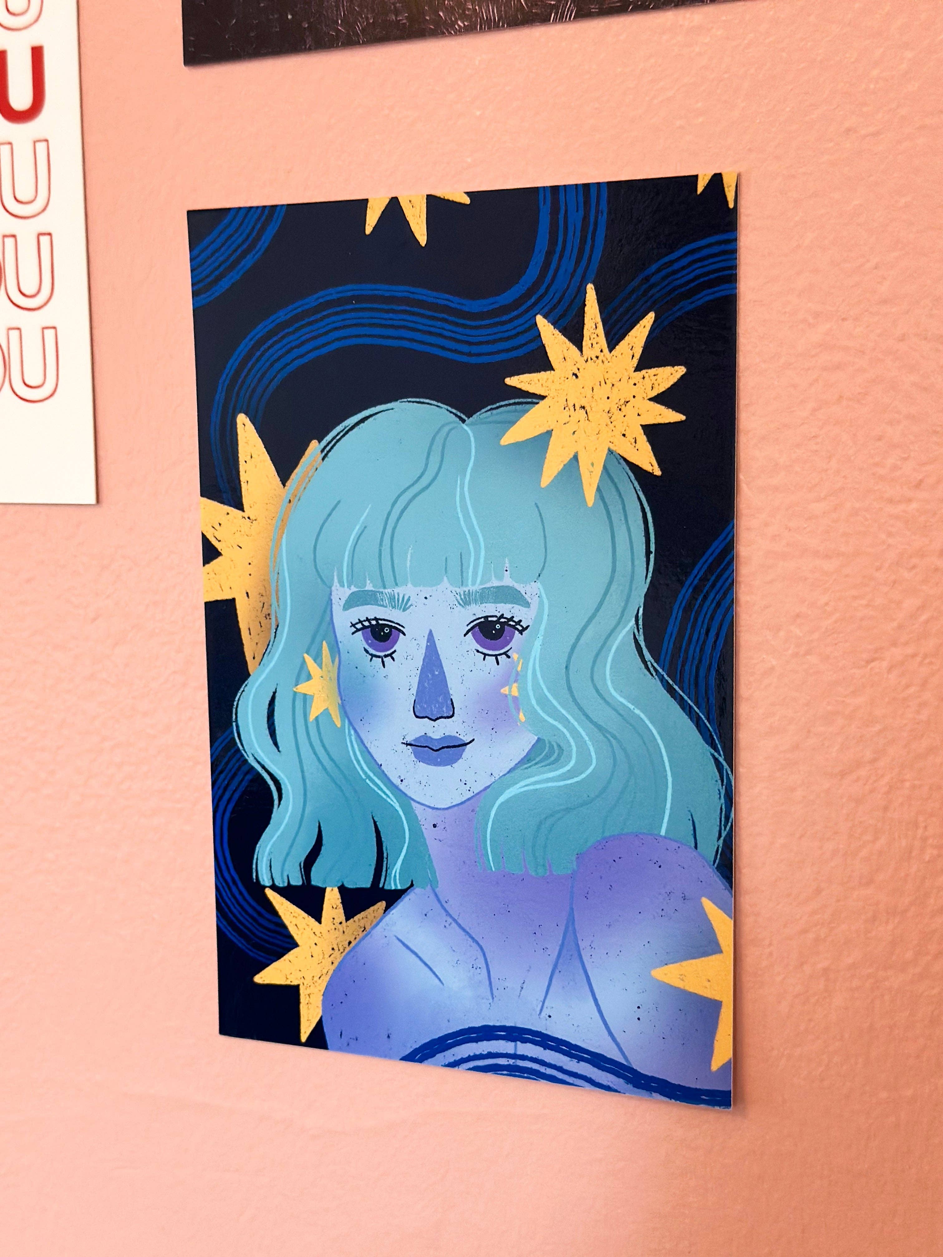 lu bremer design - Wholesale Art Print - daydreamer mini art print - 4x6 postcard size2