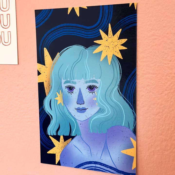 lu bremer design - Wholesale Art Print - daydreamer mini art print - 4x6 postcard size2