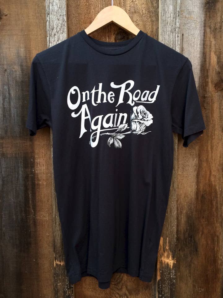 On the Road Again Mens Tee Blk/Wht for wholesale by Bandit Brand