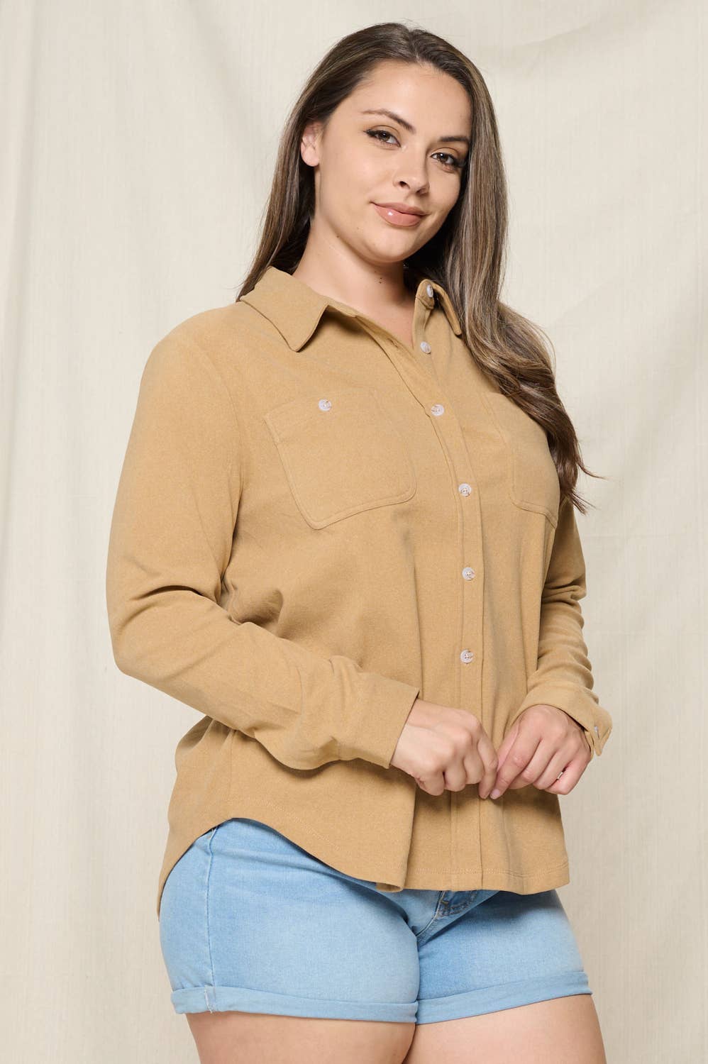 Doe and Rae - Vente Chemise à col boutonné – femme - CHEMISE BOUTONNÉE BROSSÉE - 10452JPL11